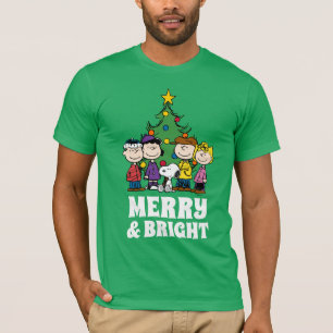 Camiseta Maní   La pandilla alrededor del árbol de Navidad