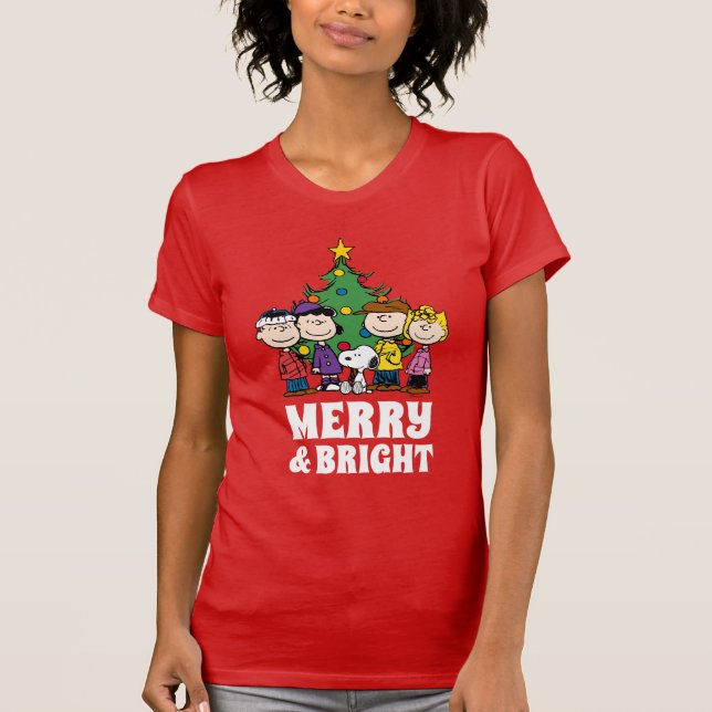 Camiseta Maní | La pandilla alrededor del árbol de Navidad (Anverso)
