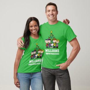 Camiseta Maní   La pandilla alrededor del árbol de Navidad