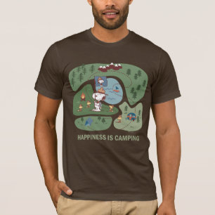 Camiseta Maní   Snoopy & Woodstock Happiness is Camping
