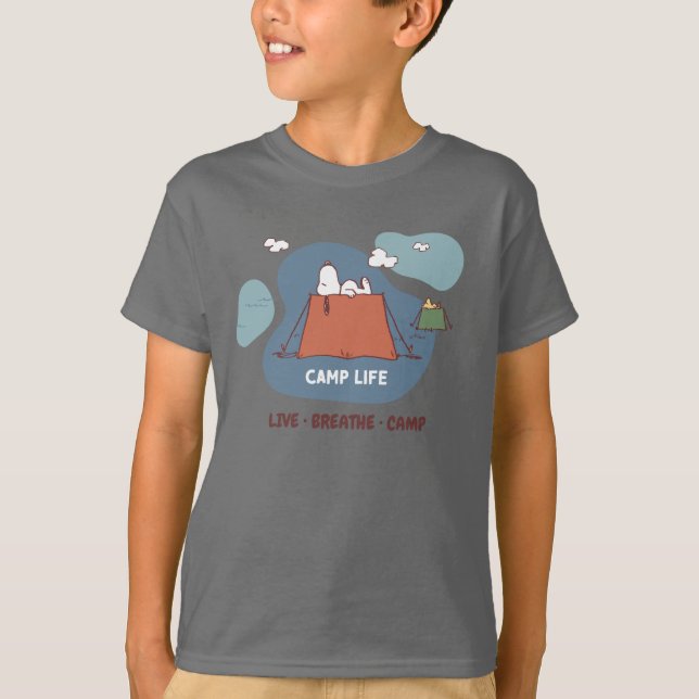 Camiseta Maní | Vida en el campamento Snoopy & Woodstock (Anverso)