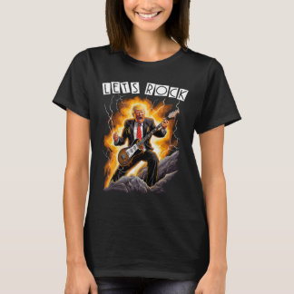 Camiseta Mania Musical Divertido Donald Trump Tocando Guita
