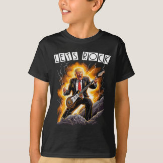 Camiseta Mania Musical Divertido Donald Trump Tocando Guita