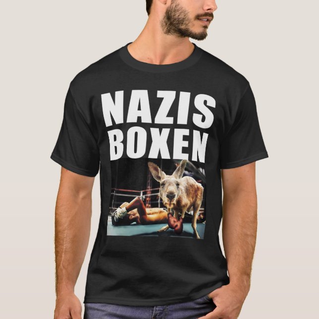 Camiseta Manifestación nazi de boxeo contra la derecha y la (Anverso)
