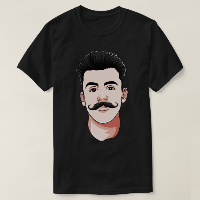 Camiseta Manillar Mustache Man Hipster Cabello Facial (Diseño del anverso)