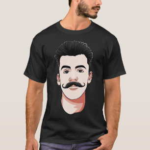 Camiseta Manillar Mustache Man Hipster Cabello Facial