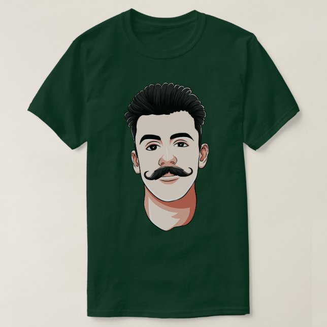 Camiseta Manillar Mustache Man Hipster Cabello Facial (Diseño del anverso)