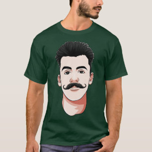 Camiseta Manillar Mustache Man Hipster Cabello Facial