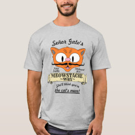 Camiseta Manillar Mustache Pun de la cera MEOWSTACHE del se