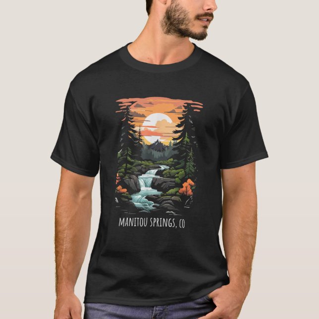 Camiseta Manitou Springs CO Estados Unidos Scene Mountain S (Anverso)