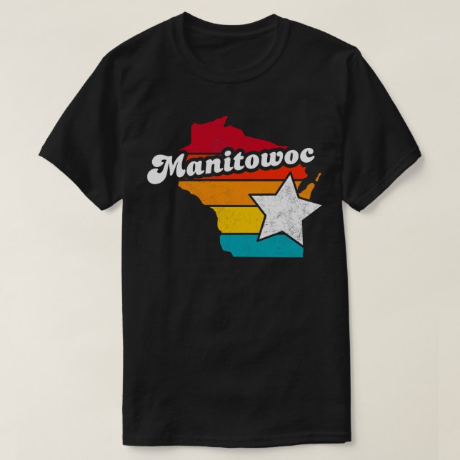 Camiseta Manitowoc Wisconsin Vintage Molestias de recuerdo  (Diseño del anverso)