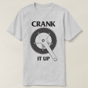 Camiseta Manivela del humor de la bicicleta él encima de la