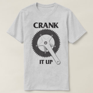 Camiseta Manivela del humor de la bicicleta él encima de la