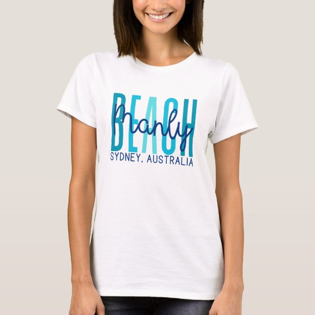 Camiseta Manly Beach Sydney Australia (Océano) (Anverso)