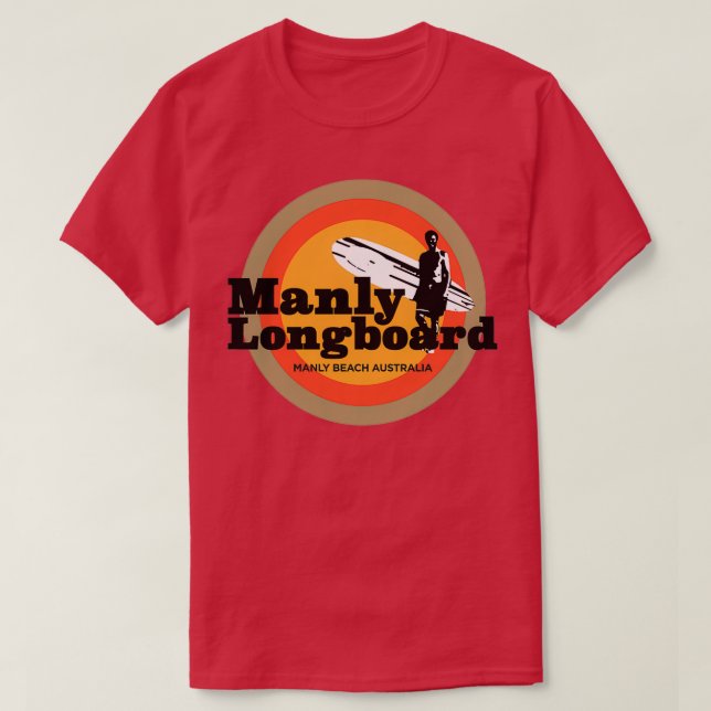 Camiseta Manly Longboard retro (Diseño del anverso)