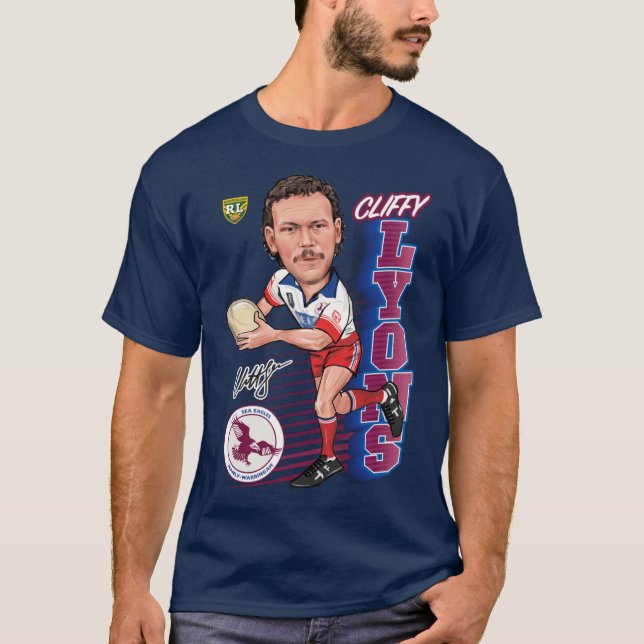 Camiseta Manly Warringah Sea Eagles Cliff Lyons Cliffy Char (Anverso)