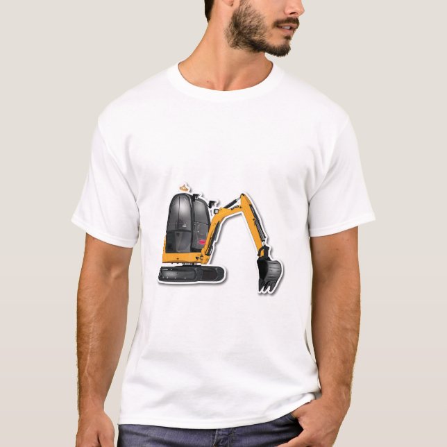 Camiseta Männer Basic T-Shirt mit witzigem Bagger-Motiv (Anverso)