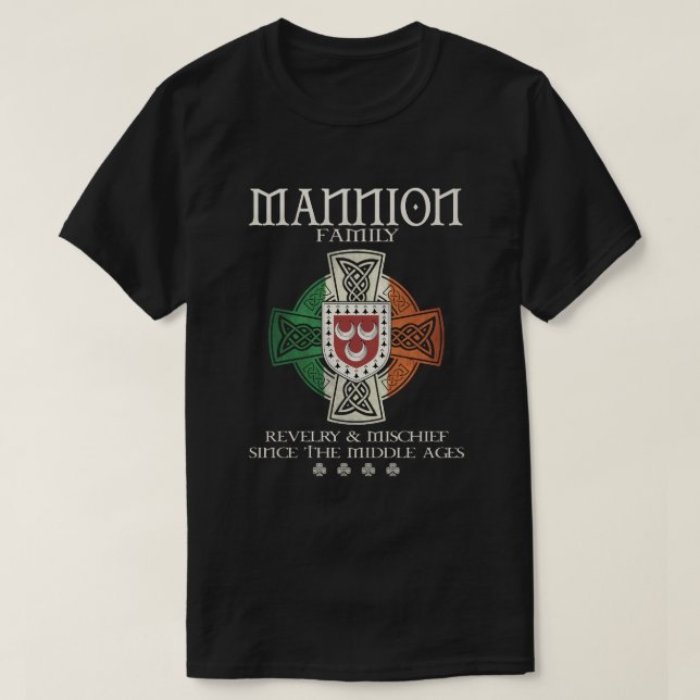 Camiseta Mannion brazo Irlanda Cruz celta irlandesa (Diseño del anverso)