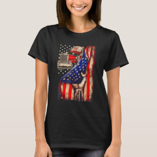 Camiseta Mano Bajando La Bandera Estadounidense Para El Cam