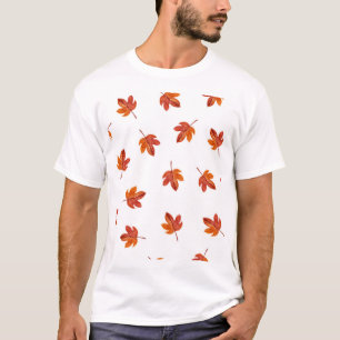 Camiseta Mano de acuarela de hojas de otoño dibujada