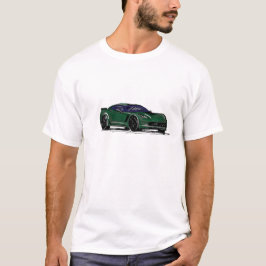 Camiseta Mano de auto deportivo C7 verde dibujada