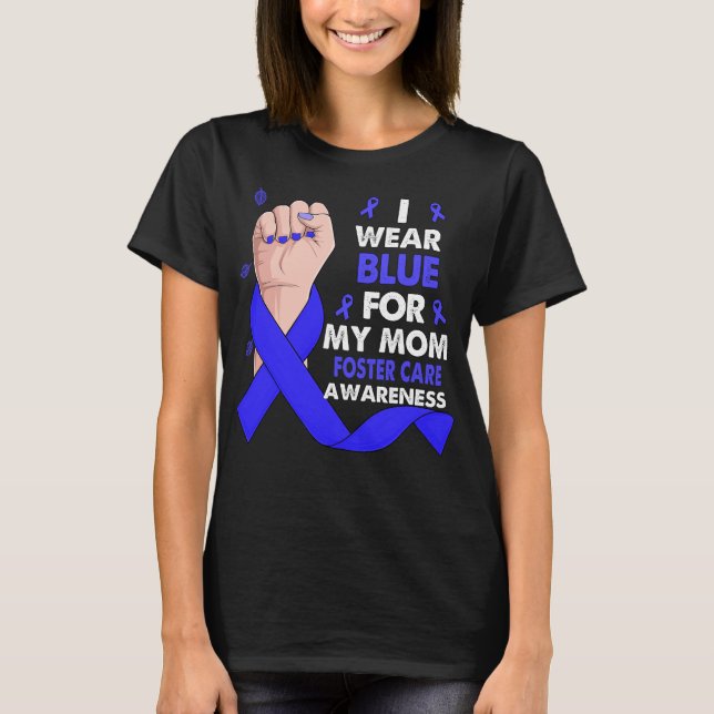 Camiseta Mano De Boxeo Que Llevo Azul Para Mi Mamá. (Anverso)