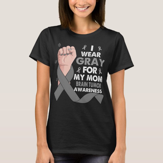 Camiseta Mano De Boxeo Que Uso Gris Para Mi Mamá CEREBRO (Anverso)