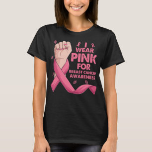 Camiseta Mano De Boxeo Que Uso Rosa Para El Cáncer De Mama