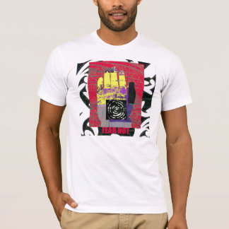 Camiseta Mano de Buda - amarillo en rojo