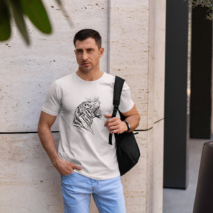Camiseta Mano de cabeza de tigre enojada