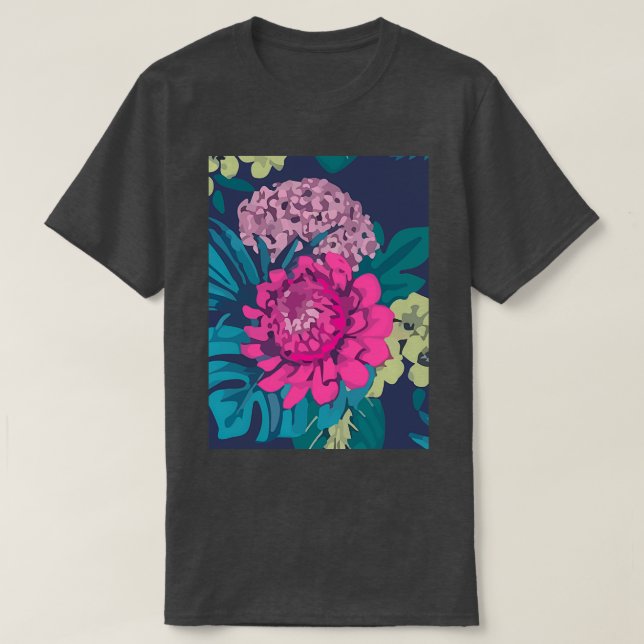 Camiseta Mano de composición del patrón de verano (Diseño del anverso)