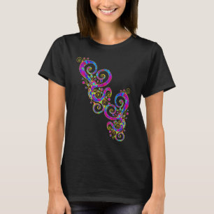 Camiseta Mano de Corazones Espirales Pintada 5 Diversión de