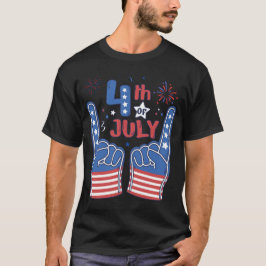 Camiseta Mano de Espuma Divertida 4 de Julio para Niños Hom