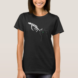 Camiseta Mano de Esqueleto Boop en la Nariz de un Gato Dive