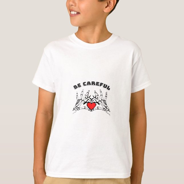 Camiseta Mano De Esqueleto Con Clásico Del Corazón (Anverso)
