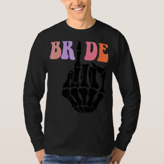 Camiseta Mano de Esqueleto de Novia Retro Halloween Despedi
