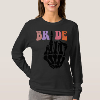 Camiseta Mano de Esqueleto de Novia Retro Halloween Despedi