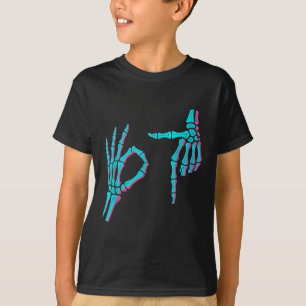Camiseta Mano de esqueleto divertida seis siete 6 7 meme 67
