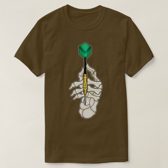 Camiseta Mano de esqueleto en Darts con Dart (Diseño del anverso)