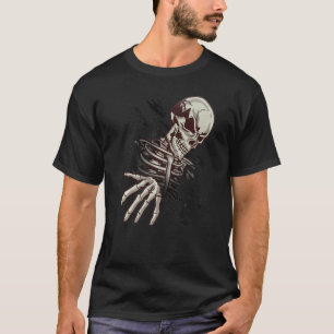 Camiseta Mano De Esqueleto Gráfica De Calavera Saliendo En 