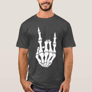 Camiseta Mano de esqueleto punk Cool Halloween Rock Hombres