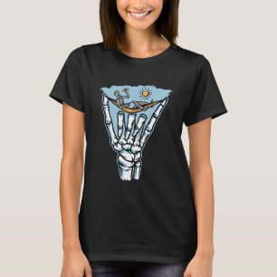 Camiseta Mano de esqueleto Shaka Cuelga Suelto Hamaca Cerve
