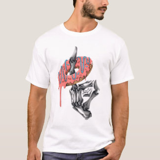 Camiseta Mano de esqueleto sosteniendo donut – Comilón góti