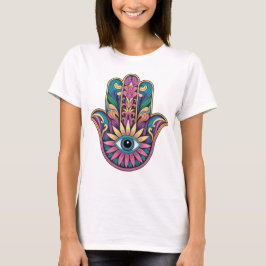 Camiseta mano de Hamsa arcoíris