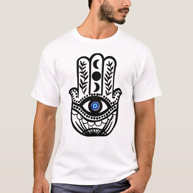 Camiseta Mano de Hamsa Fatima Mal Ojo (Anverso)