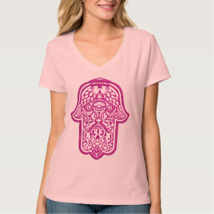 Camiseta Mano de la alheña de Hamsa (rosa)