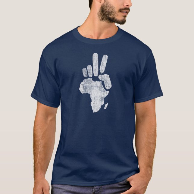 Camiseta mano de la paz de Darfur África (Anverso)