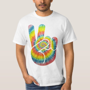 Camiseta Mano de la paz del teñido anudado