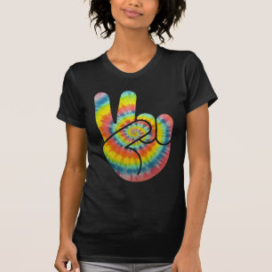 Camiseta Mano de la paz del teñido anudado
