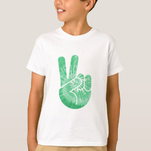 Camiseta Mano de la paz del teñido anudado - grn